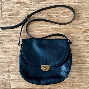 Fossil Emi Black Leather Crossbody EUC!